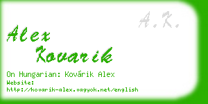 alex kovarik business card