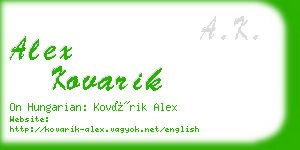 alex kovarik business card